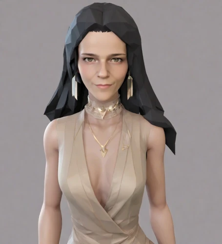 3d model,vax figure,female doll,3d figure,violet head elf,bjork,vampira,realdoll,3d rendered,pearl necklace,marina,game figure,elven,doll figure,bust,simpolo,vampire woman,cosmetic,vampire lady,custom portrait,Digital Art,Low-Poly