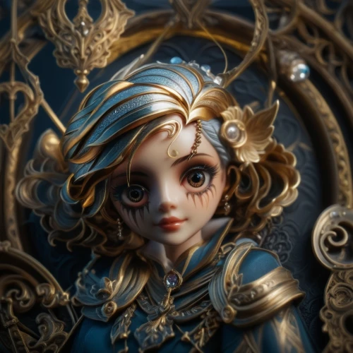 fantasy portrait,fairy tale character,fairy tale icons,blue enchantress,painter doll,alice,fantasy art,marionette,custom portrait,artist doll,mystical portrait of a girl,fairytale characters,zodiac sign libra,3d fantasy,the enchantress,elza,female doll,clockmaker,lux,doll's facial features,Photography,General,Fantasy