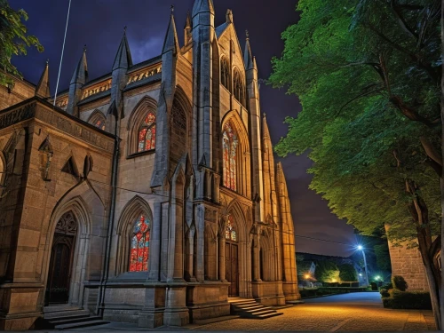 gothic church,haunted cathedral,st mary's cathedral,gothic architecture,nidaros cathedral,the black church,black church,the cathedral,cathedral,evangelical cathedral,collegiate basilica,night view of red rose,blood church,st -salvator cathedral,notre dame,notre-dame,church of christ,night view,dracula's birthplace,christ chapel,Photography,General,Realistic