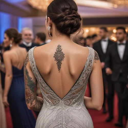 girl in a long dress from the back,girl from the back,woman's backside,girl from behind,back view,back of head,with tattoo,girl in a long dress,baby back view,deepika padukone,evening dress,shoulder length,strapless dress,tattoo girl,cocktail dress,tattooed,the back,ribs back,half profile,my back,Photography,General,Natural