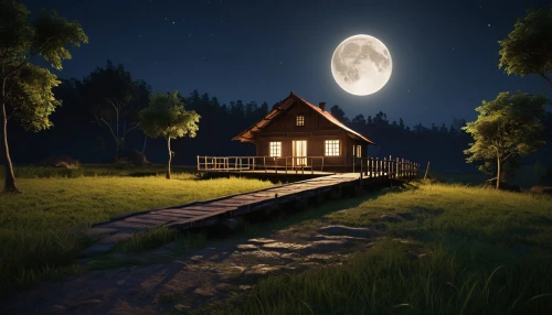 small cabin,the cabin in the mountains,summer cottage,wooden house,little house,lonely house,log cabin,wooden hut,small house,house in the forest,cabin,moonlit night,cottage,log home,home landscape,night scene,inverted cottage,beautiful home,miniature house,witch's house,Photography,General,Realistic