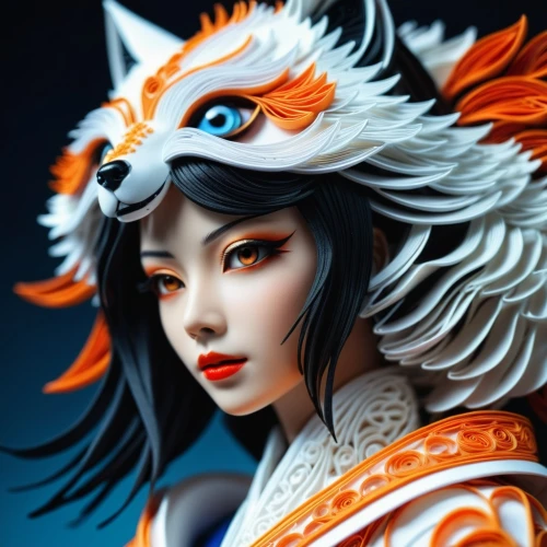 kitsune,peking opera,fantasy portrait,oriental princess,chinese art,geisha,fantasy art,xun,mulan,inner mongolian beauty,yi sun sin,geisha girl,tiger lily,oriental girl,nine-tailed,japanese art,xiaochi,warrior woman,asian costume,dragon li,Photography,Artistic Photography,Artistic Photography 01