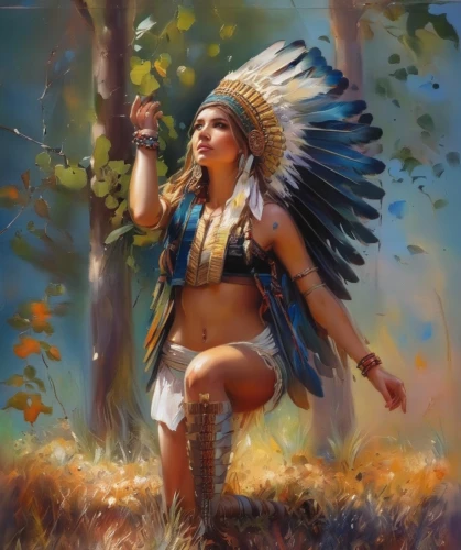 american indian,the american indian,warrior woman,cherokee,pocahontas,native american,shamanism,shamanic,feather headdress,native,female warrior,indian headdress,amerindien,tribal chief,fantasy art,shaman,indigenous painting,fantasy picture,first nation,indigenous culture,Illustration,Paper based,Paper Based 04