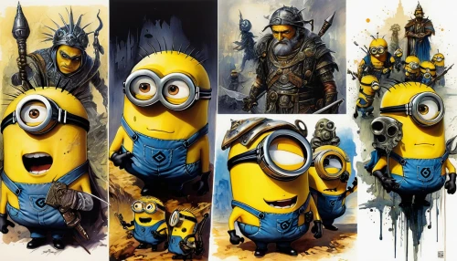 minions,minion tim,minion,minion hulk,banana family,despicable me,game characters,game art,paintings,comic characters,fantasy art,art painting,minifigures,concept art,cg artwork,popular art,playcorn,assassins,animated cartoon,avatars,Illustration,Realistic Fantasy,Realistic Fantasy 03