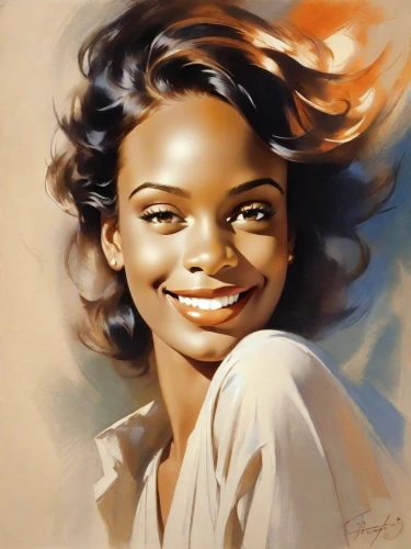 oil painting on canvas,african american woman,oil painting,romantic portrait,a girl's smile,vintage art,african woman,beautiful african american women,girl portrait,art painting,ester williams-hollywood,photo painting,oil on canvas,young woman,nigeria woman,caricaturist,woman portrait,portrait of a girl,afro american girls,black woman,Digital Art,Impressionism
