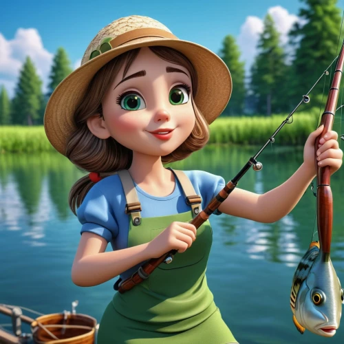 agnes,fishing classes,fishing rod,casting (fishing),countrygirl,cute cartoon character,fishing equipment,fishing reel,fishing,princess anna,fly fishing,zookeeper,types of fishing,fishing lure,fishing gear,cute cartoon image,farm girl,3d archery,bows and arrows,archery,Photography,General,Realistic