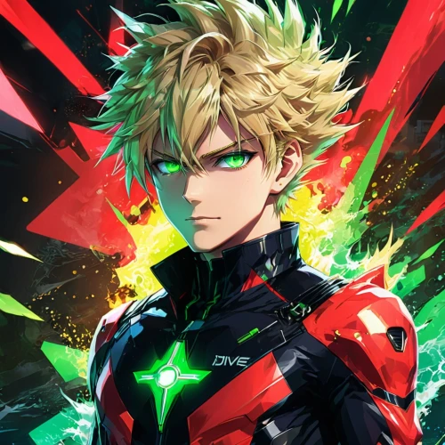 my hero academia,persona,nero,red and green,wiz,cg artwork,leo,explosion,zero,ren,hawks,anime boy,hero,rein,uruburu,vanitas,greed,red green,explosion destroy,bazaruto,Illustration,Japanese style,Japanese Style 03