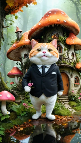 club mushroom,mushroom landscape,whimsical animals,toadstools,fantasy picture,forest mushroom,tea party cat,madagascar,conductor,businessman,caterer,cartoon cat,animals play dress-up,3d fantasy,étouffée,situation mushroom,forest animal,waiter,3d background,oktoberfest cats,Photography,General,Natural
