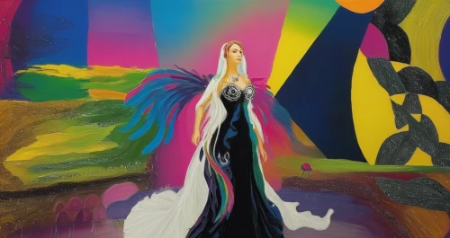 the annunciation,prism,kundalini,praying woman,opal,psychedelic art,aura,ann margarett-hollywood,1971,spectra,dali,woman praying,rainbow jazz silhouettes,prism ball,art deco woman,rainbow background,fantasia,el salvador dali,girl in a long dress,1973,Illustration,Abstract Fantasy,Abstract Fantasy 08