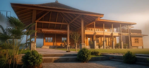 build by mirza golam pir,stilt house,asian architecture,eco hotel,tropical house,holiday villa,3d rendering,nusa dua,wooden house,dunes house,render,uluwatu,chalet,rumah gadang,timber house,bali,ulun danu,house by the water,inle lake,minangkabau,Photography,General,Realistic