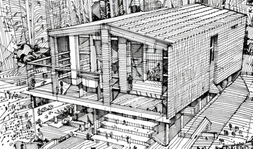 house drawing,japanese architecture,wireframe graphics,cubic house,isometric,wireframe,kirrarchitecture,shipping container,archidaily,shipping containers,building construction,eco-construction,chinese architecture,wooden construction,fire escape,escher,structure artistic,architect plan,architecture,urban design,Design Sketch,Design Sketch,None
