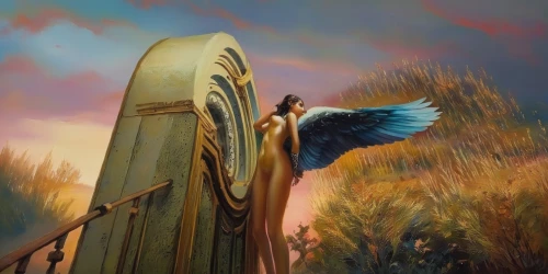 angel playing the harp,harp of falcon eastern,bird painting,harp player,bird of paradise,celtic harp,harp with flowers,bird-of-paradise,bird wing,harp,gonepteryx cleopatra,quetzal,sunbird,ancient harp,harpist,fantasy picture,surfboard,surfboard fin,fantasy art,pterosaur,Illustration,Paper based,Paper Based 04