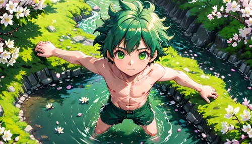 green summer,green wallpaper,spring background,green water,lilly of the valley,emerald sea,emerald,green garden,green tree,green,lily of the field,patrol,aaa,water spinach,tarzan,green waterfall,forest clover,dryad,green background,green dragon,Anime,Anime,Traditional