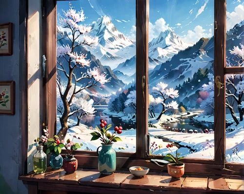 winter window,winter background,snow scene,winter house,winter morning,winter dream,winter landscape,fragrant snow sea,alpine village,japanese alps,snow landscape,winter festival,christmas snowy background,the alps,snowy landscape,winter village,korean village snow,snowy mountains,winter,snowy peaks,Anime,Anime,Realistic