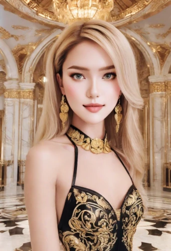 realdoll,gold and black balloons,asian vision,gold jewelry,gold mask,gold color,black and gold,miss vietnam,elegant,ara macao,oriental princess,chinese background,barbie,asian costume,fashion doll,gold yellow rose,golden haired,eurasian,miso,gold crown,Photography,Realistic
