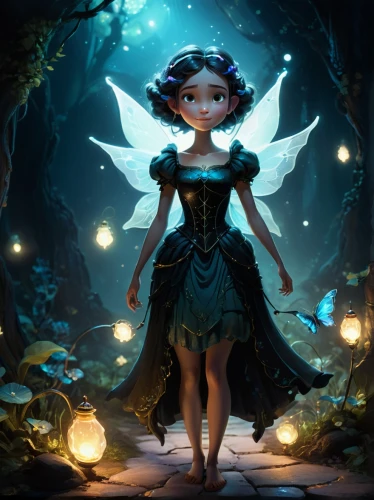 rosa 'the fairy,little girl fairy,faerie,rosa ' the fairy,child fairy,evil fairy,fae,faery,fairy,fairy queen,fantasia,vanessa (butterfly),fairies aloft,fairy tale character,fairy lanterns,garden fairy,mystical portrait of a girl,navi,blue enchantress,pixie,Illustration,Realistic Fantasy,Realistic Fantasy 15
