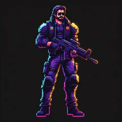 mercenary,pink vector,pixel art,grenadier,pubg mascot,80's design,enforcer,sniper,bandit,m4a4,pixelgrafic,jackal,terminator,renegade,operator,dissipator,twitch icon,80s,vector graphic,che,Unique,Pixel,Pixel 04