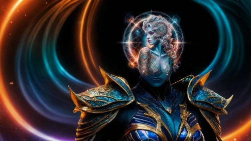 nebula guardian,argus,astral traveler,paysandisia archon,magus,avatar,cg artwork,alien warrior,blue enchantress,mirror of souls,fractalius,portal,magistrate,shaman,4k wallpaper,the collector,mage,portrait background,nova,emperor