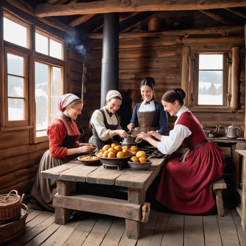 mennonite heritage village,russian traditions,appomattox court house,russian folk style,viennese cuisine,woman house,cookery,southern cooking,bucovina,cheesemaking,women at cafe,women's clothing,carpathians,woman holding pie,anachronism,knitting clothing,pilgrims,girl in the kitchen,slovakian cuisine,russian culture,Photography,General,Realistic