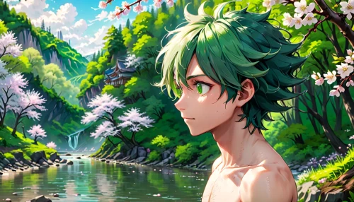 emerald sea,green summer,lilly of the valley,spring background,forest background,green water,mermaid background,springtime background,green forest,spring leaf background,landscape background,lilies of the valley,summer background,green landscape,emerald,green wallpaper,green trees with water,green waterfall,frog background,green tree,Anime,Anime,General