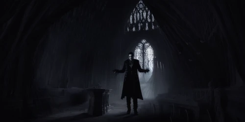 haunted cathedral,dark gothic mood,gothic portrait,gothic,gothic woman,hall of the fallen,dark art,a dark room,the nun,gothic church,slender,apparition,gothic style,witch house,sepulchre,ghost castle,threshold,dark world,light bearer,cathedral,Illustration,Realistic Fantasy,Realistic Fantasy 46