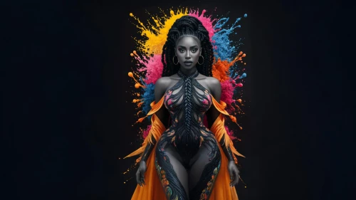 neon body painting,bodypainting,bodypaint,body painting,the enchantress,electro,voodoo woman,xmen,dark elf,cinema 4d,fantasy woman,andromeda,color,symetra,color 1,black woman,x-men,chakra,body art,silk