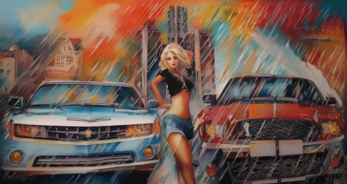girl washes the car,girl and car,oil painting on canvas,woman in the car,washing car,girl in car,cinquecento,art painting,fiat500,fiat 500,city car,oil painting,fiat 501,fiat cinquecento,fiat seicento,renault twingo,fiat 518,ecosport,ford escape,car wash,Illustration,Paper based,Paper Based 04