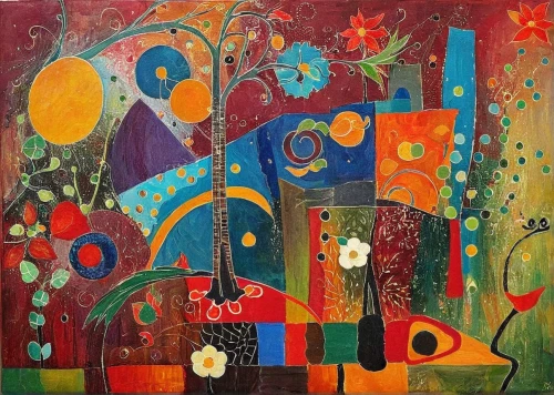 carol colman,abstract painting,cloves schwindl inge,boho art,carol m highsmith,floral composition,orange tree,braque francais,flower garden,abstract flowers,harmony of color,fruit fields,vegetables landscape,girl in the garden,fruit tree,secret garden of venus,oil on canvas,colorful tree of life,flower of the passion,african art,Illustration,Abstract Fantasy,Abstract Fantasy 07