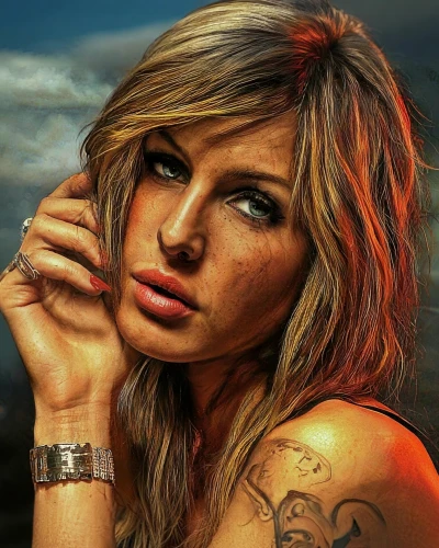 havana brown,tattoo girl,photoshop manipulation,photo painting,blonde woman,with tattoo,romantic portrait,portrait photography,photo manipulation,portrait background,portrait photographers,image manipulation,rock beauty,female model,in photoshop,beautiful woman,retouching,world digital painting,artistic portrait,retouch