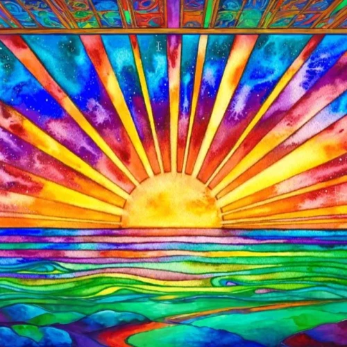 sunburst background,psychedelic art,colorful background,rainbow bridge,background colorful,colorful tree of life,rays of the sun,sunburst,sun burst,god rays,sun ray,summer solstice,colorful light,sun rays,psychedelic,vibrant,3-fold sun,divine healing energy,sunrays,solar field