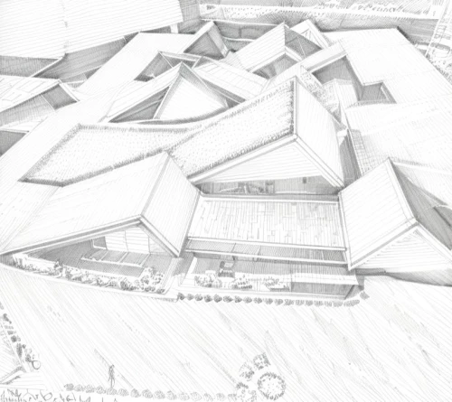 school design,kirrarchitecture,archidaily,escher village,3d rendering,peter-pavel's fortress,house drawing,snow roof,isometric,formwork,roofs,house roofs,architect plan,arhitecture,cubic house,architect,roof construction,model house,barracks,ski facility,Design Sketch,Design Sketch,Hand-drawn Line Art