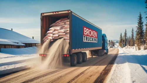 semi-trailer,freight transport,tractor trailer,log truck,snow bales,trucking,salt harvesting,logging truck,alcan highway,semitrailer,freight,snow destroys the payment pocket,semi,delivery truck,snow removal,trailer truck,long cargo truck,delivery trucks,christmas truck,truck driver