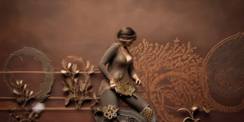 antique background,decorative figure,harp player,bustard,dancer,ethnic dancer,wayang,wooden figure,antiquariat,angel playing the harp,african art,woman playing,headdress,artist's mannequin,wood carving,flamenco,bronze sculpture,antique style,javanese,wooden mannequin,Illustration,Realistic Fantasy,Realistic Fantasy 13