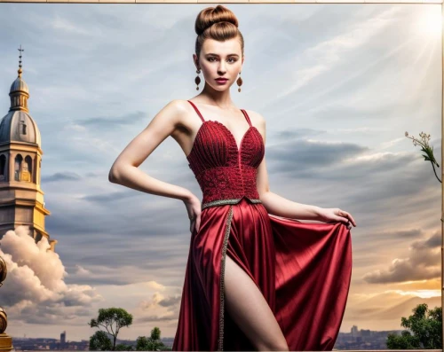 man in red dress,miss circassian,young model istanbul,lady in red,girl in red dress,evening dress,image manipulation,red gown,turkish culture,valentine day's pin up,pin-up model,red russian,girl in a long dress,pin up,women fashion,pin ups,digital compositing,overskirt,female model,elvan