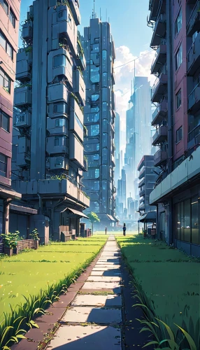 suburb,apartment-blocks,apartment blocks,apartment block,cityscape,futuristic landscape,suburbs,urban landscape,honolulu,city blocks,apartment complex,buildings,tokyo,urban,apartment buildings,apartment building,tokyo city,virtual landscape,apartments,residential,Anime,Anime,Realistic