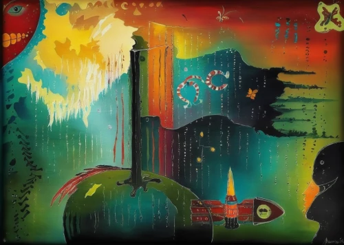 cd cover,transistor,panoramical,myst,kahila garland-lily,temples,traffic light with heart,aurora-falter,metropolis,motif,heart traffic light,abstract cartoon art,northernlight,mixed media,dreamland,city in flames,album cover,mushroom landscape,psychedelic art,meridians,Illustration,Abstract Fantasy,Abstract Fantasy 01