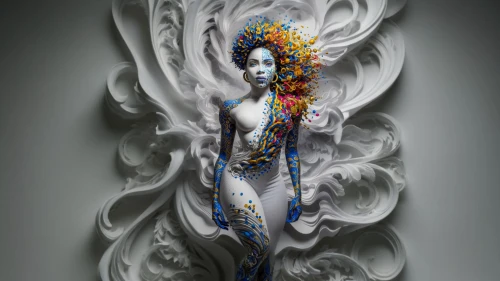 bodypainting,body painting,body art,decorative figure,neon body painting,bodypaint,chinese art,bodhisattva,png sculpture,decorative art,buddha figure,blue enchantress,japanese art,woman sculpture,geisha,geisha girl,showpiece,artist's mannequin,painted lady,sacred art