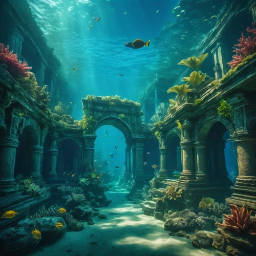 underwater oasis,underwater playground,underwater landscape,ocean underwater,sunken church,underwater background,underwater world,under the sea,undersea,ocean floor,aquarium,coral reef,atlantis,under sea,underwater,sea life underwater,under the water,under water,ocean paradise,house of the sea,Photography,General,Fantasy