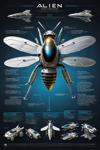 alien weapon,alien ship,alien warrior,vector infographic,hornet,alien,drone bee,atlas,aliens,alien invasion,sci fiction illustration,artificial fly,systems icons,membrane-winged insect,infographic elements,space ship model,apiarium,colony,alaunt,a3 poster,Unique,Design,Infographics