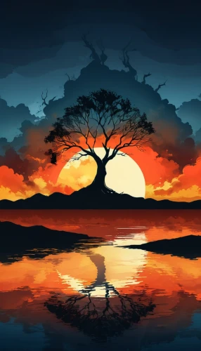 lone tree,tree silhouette,isolated tree,old tree silhouette,tangerine tree,silhouette art,landscape background,painted tree,dusk background,world digital painting,tree of life,watercolor tree,orange tree,flourishing tree,silhouette,art silhouette,bonsai,bare tree,magic tree,evening lake,Unique,Design,Logo Design