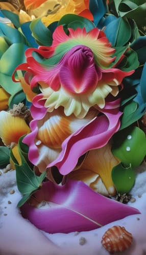 giant clam,colorful pasta,polyp,amphiprion,sea anemone,anemone of the seas,watercolor seashells,plasticine,flower painting,meringue,baked alaska,mushroom landscape,flaccid anemone,flowers png,gelatin dessert,glass painting,nudibranch,sea slug,flora,psychedelic art,Illustration,Paper based,Paper Based 09