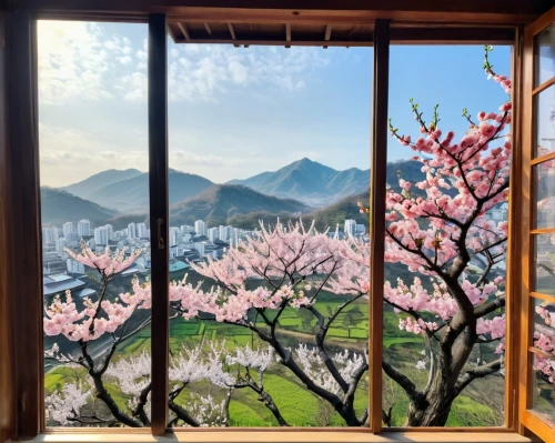 japanese sakura background,plum blossoms,japanese floral background,apricot blossom,window view,japanese cherry blossoms,japan's three great night views,almond blossoms,japanese cherry blossom,plum blossom,sakura background,japanese-style room,cherry blossom japanese,hanok,window film,wooden windows,sakura trees,japanese cherry trees,sakura blossom,takato cherry blossoms,Unique,Design,Character Design