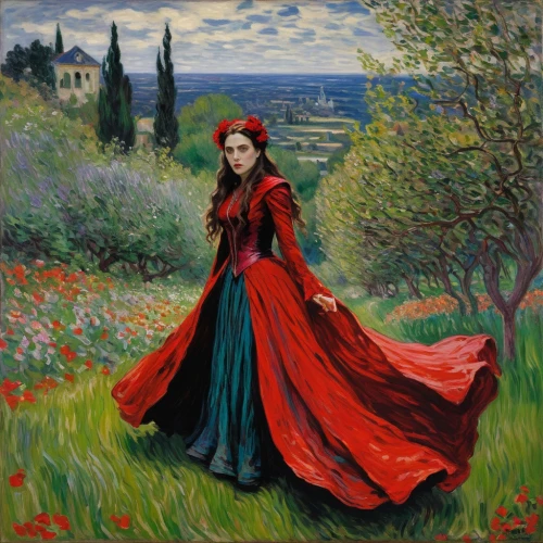 girl in a long dress,girl in the garden,la violetta,rosella,girl in flowers,tuscan,girl picking flowers,man in red dress,italian painter,flamenco,promenade,abaya,red gown,lacerta,radha,apulia,woman playing,oil painting,basset artésien normand,girl with tree,Art,Artistic Painting,Artistic Painting 04