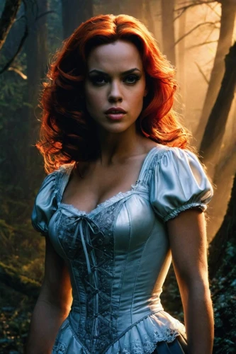 fantasy woman,cinderella,celtic woman,the enchantress,fae,maureen o'hara - female,katniss,fantasy picture,fairy tale character,celtic queen,red-haired,female hollywood actress,digital compositing,red riding hood,enchanting,huntress,redheads,fiery,background ivy,fantasy girl,Conceptual Art,Daily,Daily 04