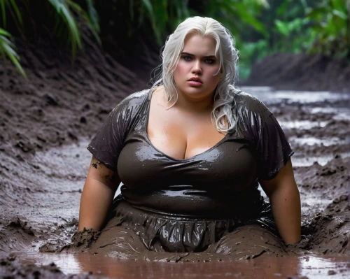 the blonde in the river,mud wrestling,mud,plus-size model,water pollution,woman at the well,mud village,crocodile woman,mudflat,missisipi aligator,wet smartphone,soil erosion,heidi country,muddy,puddle,deserted island,wet girl,water hole,floods,flooded,Conceptual Art,Daily,Daily 16