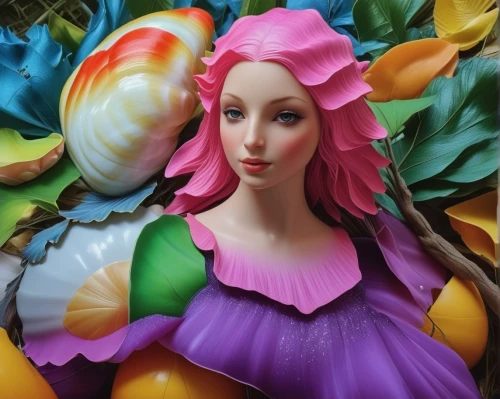 girl in a wreath,marzipan figures,rapunzel,decorative figure,painter doll,sugar paste,plastic arts,woman sculpture,bodypainting,the sea maid,woman with ice-cream,artist doll,flora,plasticine,artist's mannequin,girl in the garden,girl with bread-and-butter,painted eggs,tutti frutti,girl in flowers,Illustration,Paper based,Paper Based 09