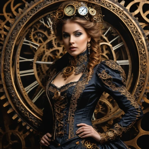 steampunk,steampunk gears,miss circassian,ornate pocket watch,victorian lady,clockmaker,victorian style,celtic queen,the carnival of venice,ladies pocket watch,grandfather clock,venetia,clockwork,the victorian era,catarina,victorian fashion,celtic woman,gothic fashion,watchmaker,baroque,Photography,General,Fantasy