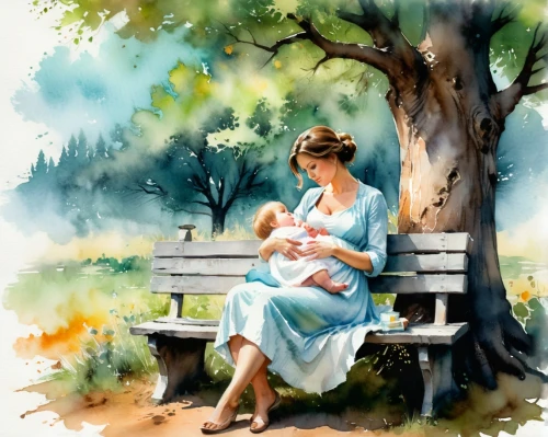 watercolor baby items,breastfeeding,little girl and mother,mother with child,watercolor painting,holy family,mother and child,maternity,capricorn mother and child,father with child,girl and boy outdoor,baby with mom,nursery,photo painting,mother-to-child,watercolor paint,watercolor,oil painting,motherhood,pregnant woman,Illustration,Paper based,Paper Based 25
