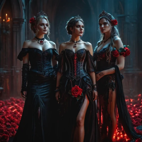 gothic fashion,red roses,gothic portrait,way of the roses,dark gothic mood,celebration of witches,with roses,gothic style,noble roses,vampires,three flowers,roses,the three graces,black rose,red carnations,gothic,angels of the apocalypse,scent of roses,red rose,witches,Photography,General,Fantasy