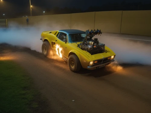 beetle fog,renault 5 turbo,bumblebee,caterham 7 csr,opel gt,burnout,baja bug,smart roadster,burnout fire,caterham 7,ghost car rally,hotrod car,lancia stratos,dodge ram rumble bee,triumph spitfire,drag racing,opel record p1,smoke bomb,autograss,rallying,Photography,General,Realistic